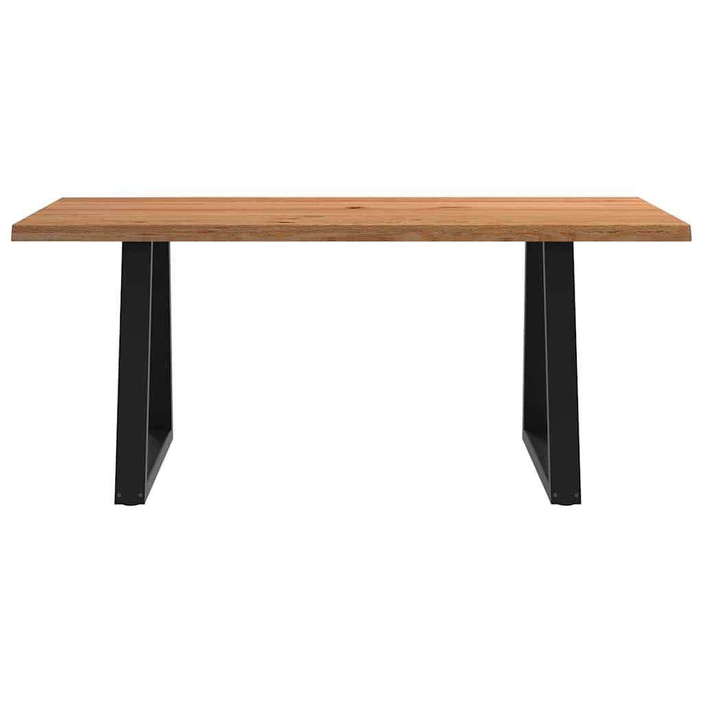Eettafel met natuurlijke rand 180x80x74 cm massief eikenhout