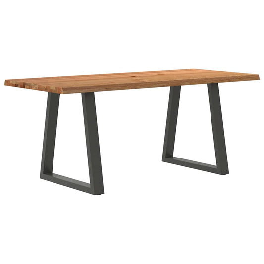 Eettafel met natuurlijke rand 180x80x74 cm massief eikenhout