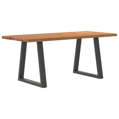 Eettafel met natuurlijke rand 180x80x74 cm massief eikenhout