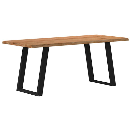 Eettafel met natuurlijke rand massief eikenhout rechthoekig