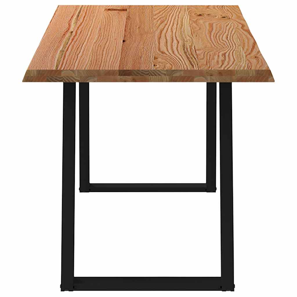 Eettafel met natuurlijke rand massief eikenhout rechthoekig