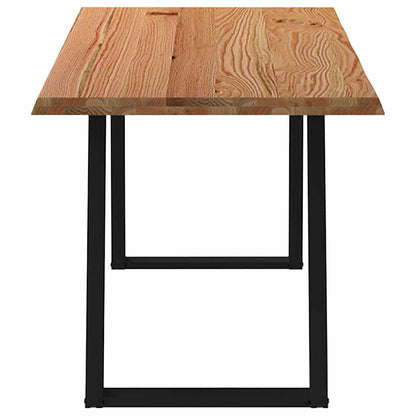 Eettafel met natuurlijke rand massief eikenhout rechthoekig