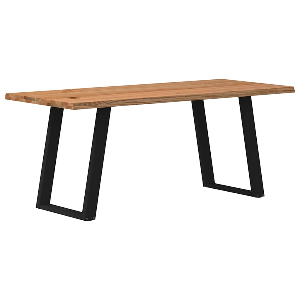 Eettafel met natuurlijke rand massief eikenhout rechthoekig