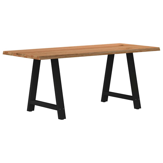 Eettafel met natuurlijke rand massief eikenhout rechthoekig