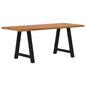 Eettafel met natuurlijke rand massief eikenhout rechthoekig