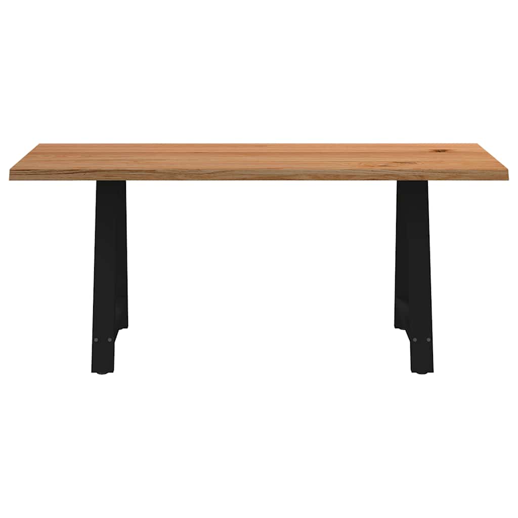Eettafel met natuurlijke rand massief eikenhout rechthoekig