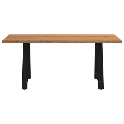 Eettafel met natuurlijke rand massief eikenhout rechthoekig
