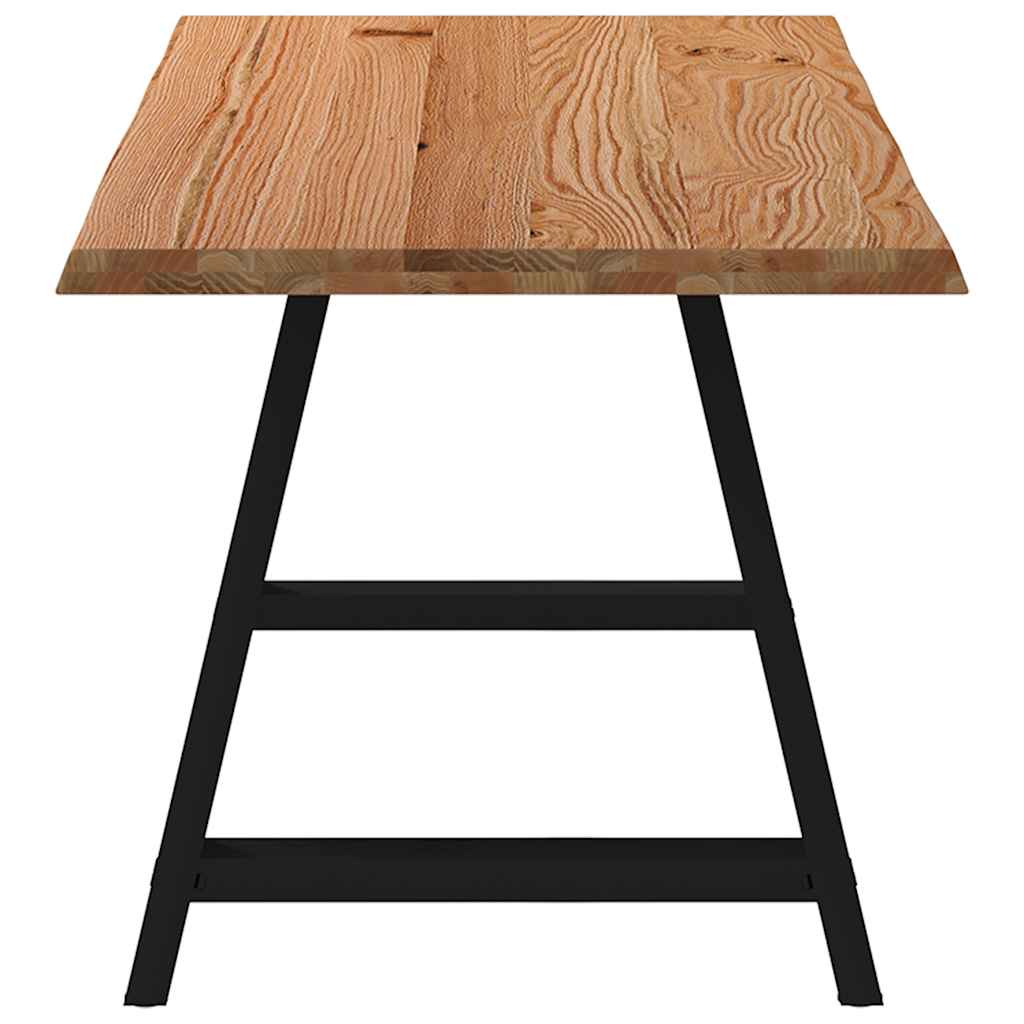 Eettafel met natuurlijke rand massief eikenhout rechthoekig