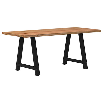 Eettafel met natuurlijke rand massief eikenhout rechthoekig