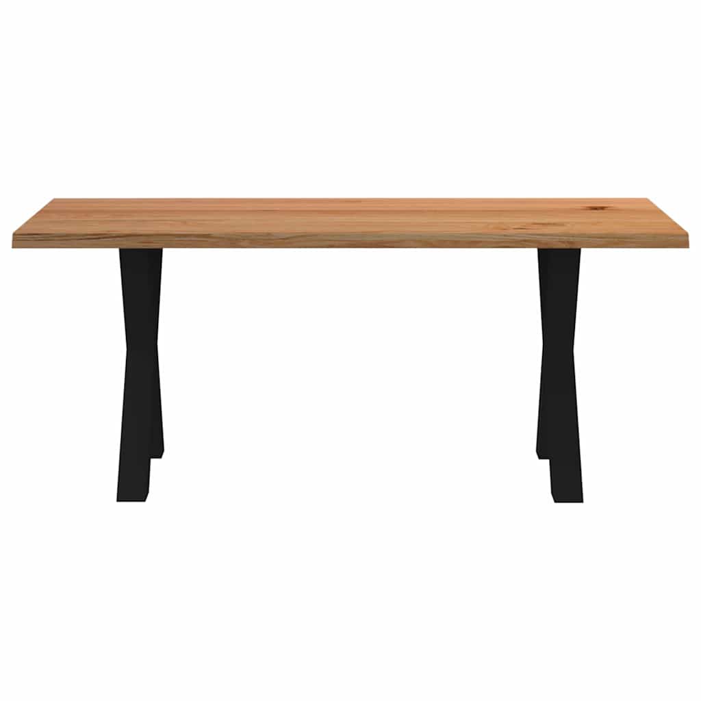 Eettafel met natuurlijke rand massief eikenhout rechthoekig