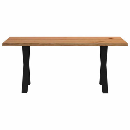 Eettafel met natuurlijke rand massief eikenhout rechthoekig