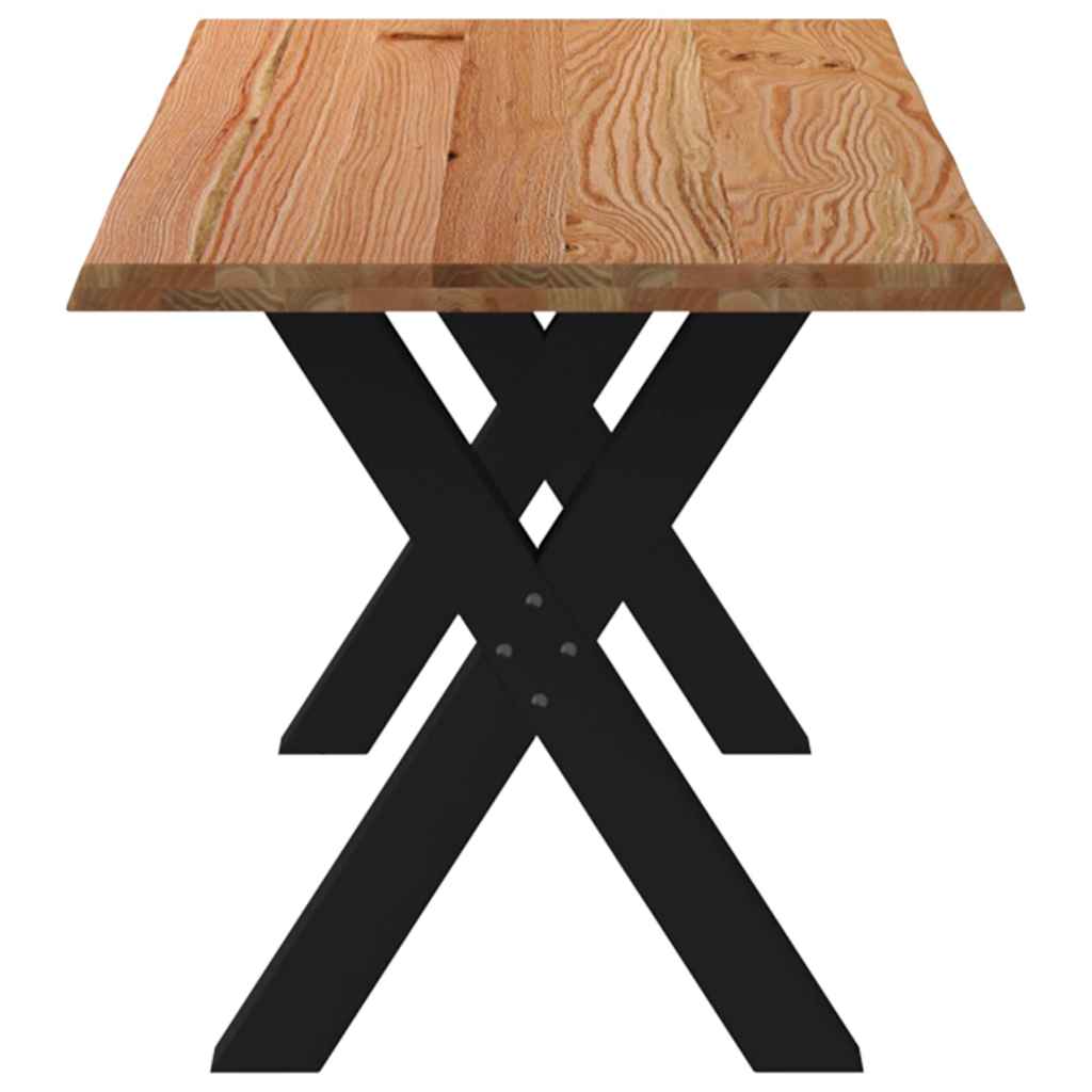 Eettafel met natuurlijke rand massief eikenhout rechthoekig