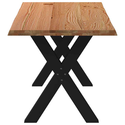 Eettafel met natuurlijke rand massief eikenhout rechthoekig