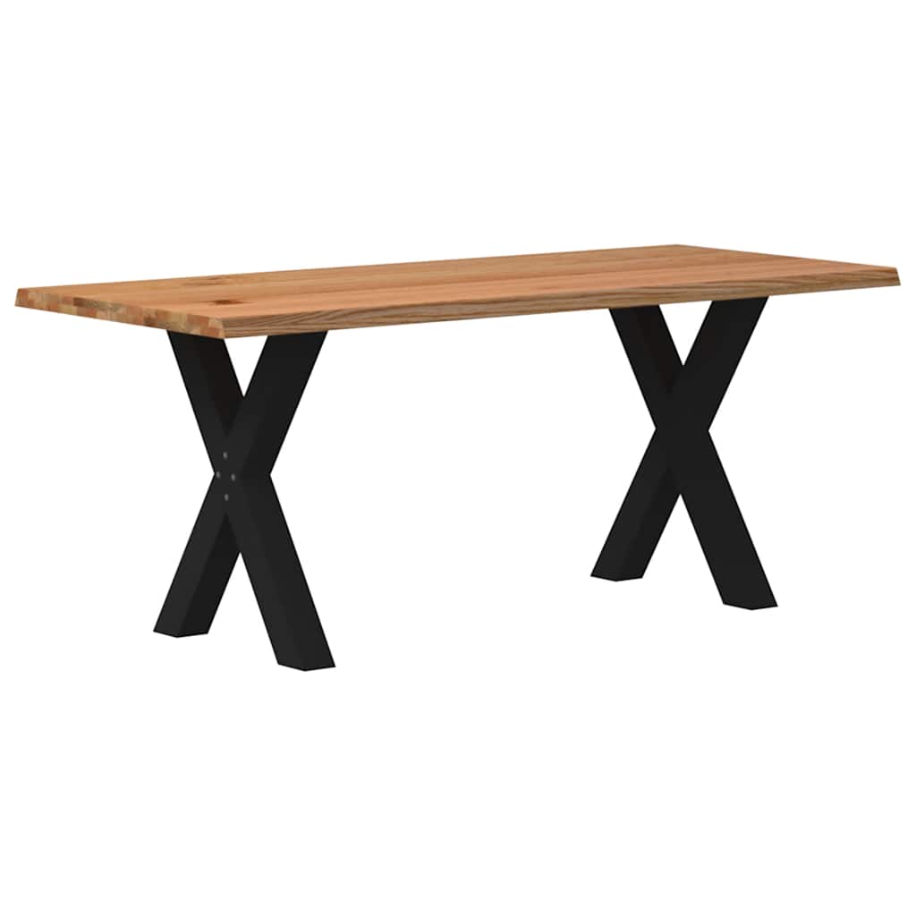 Eettafel met natuurlijke rand massief eikenhout rechthoekig