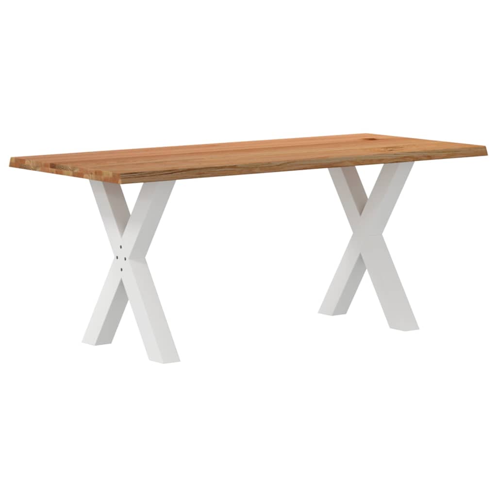 Eettafel met natuurlijke rand massief eikenhout rechthoekig