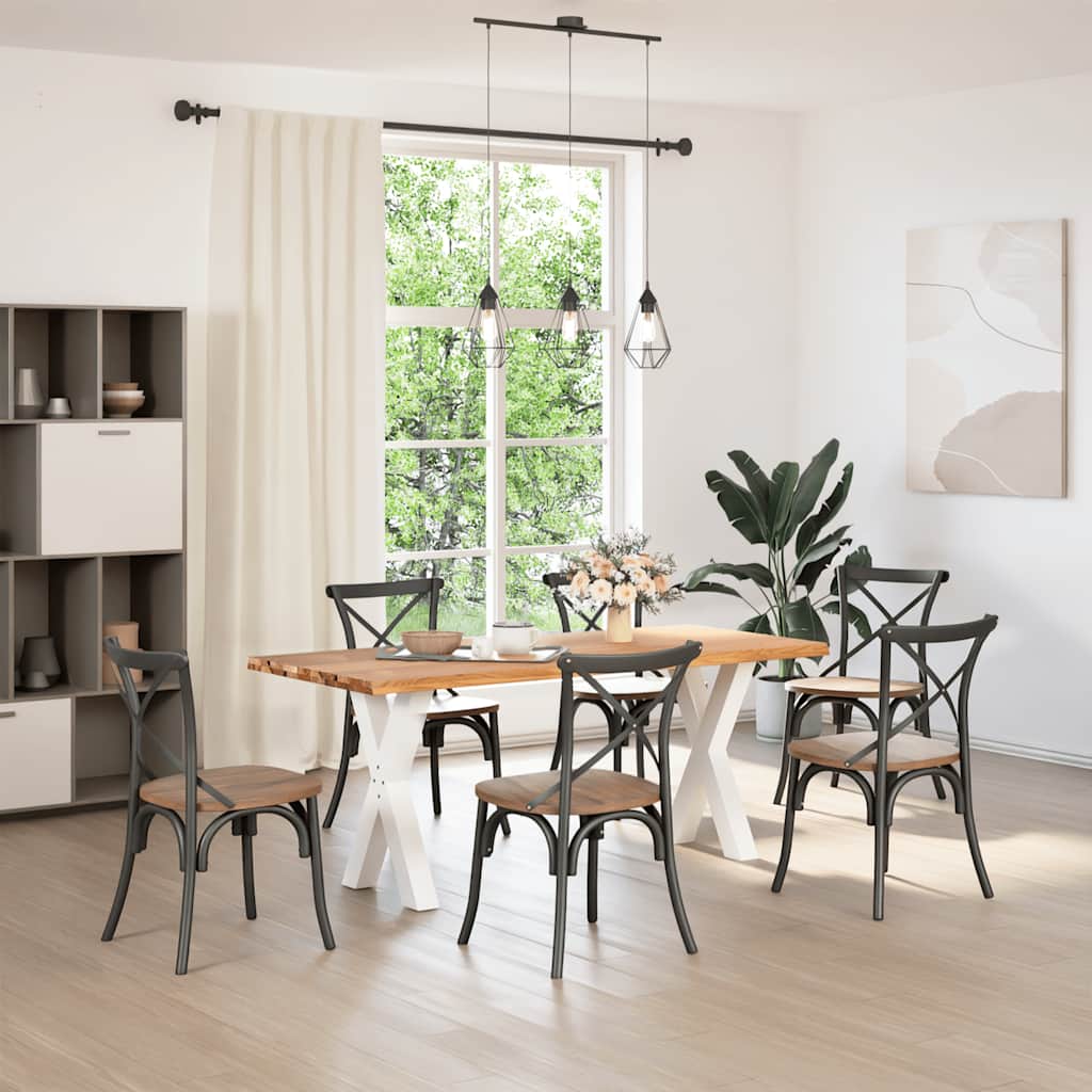 Eettafel met natuurlijke rand massief eikenhout rechthoekig