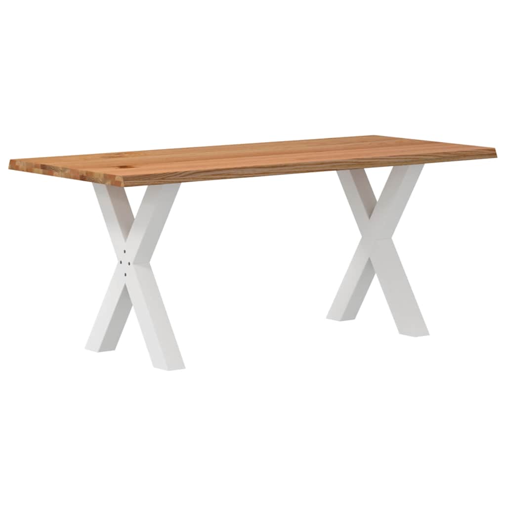 Eettafel met natuurlijke rand massief eikenhout rechthoekig