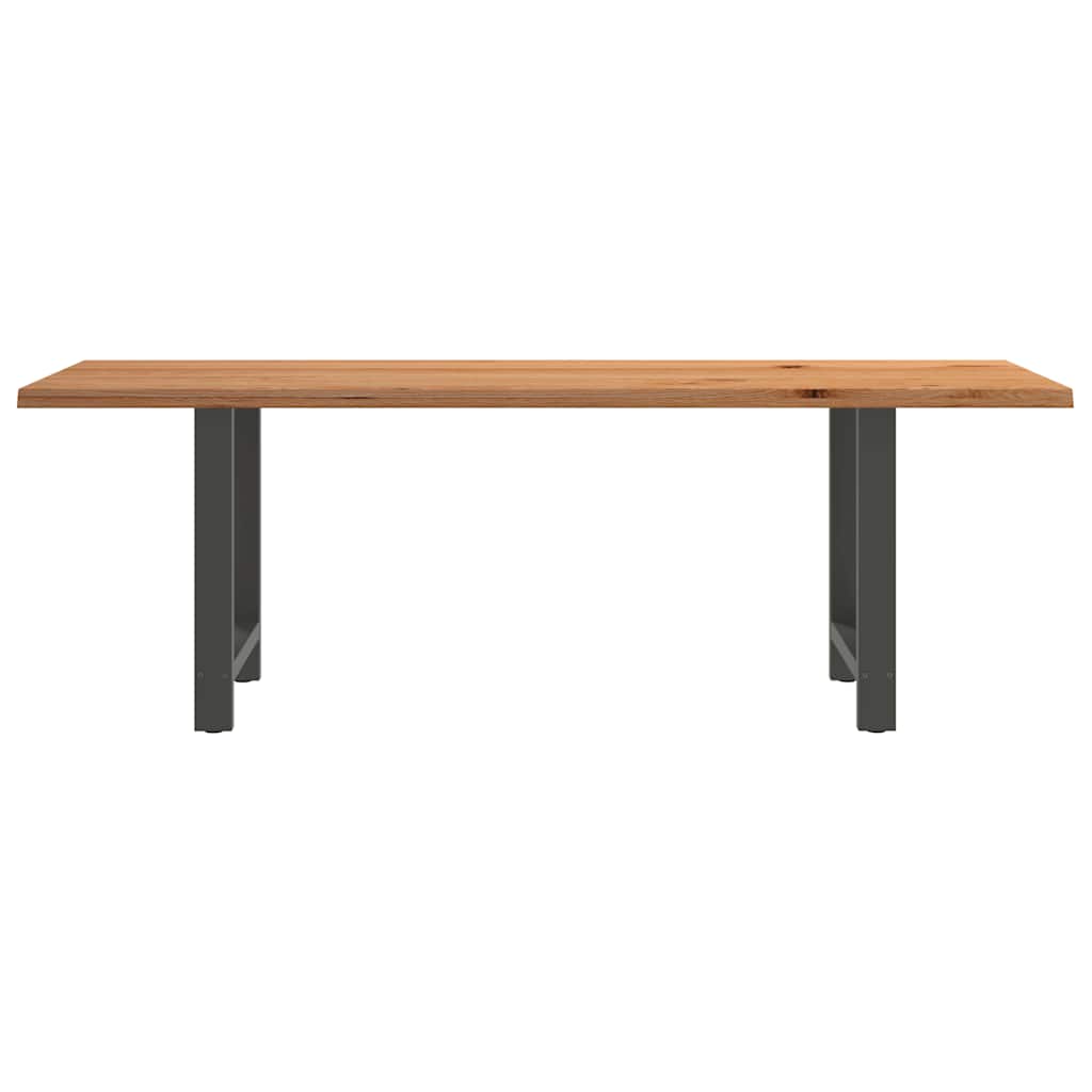 Eettafel rechthoekig 220x80x74 cm massief eikenhout lichtbruin