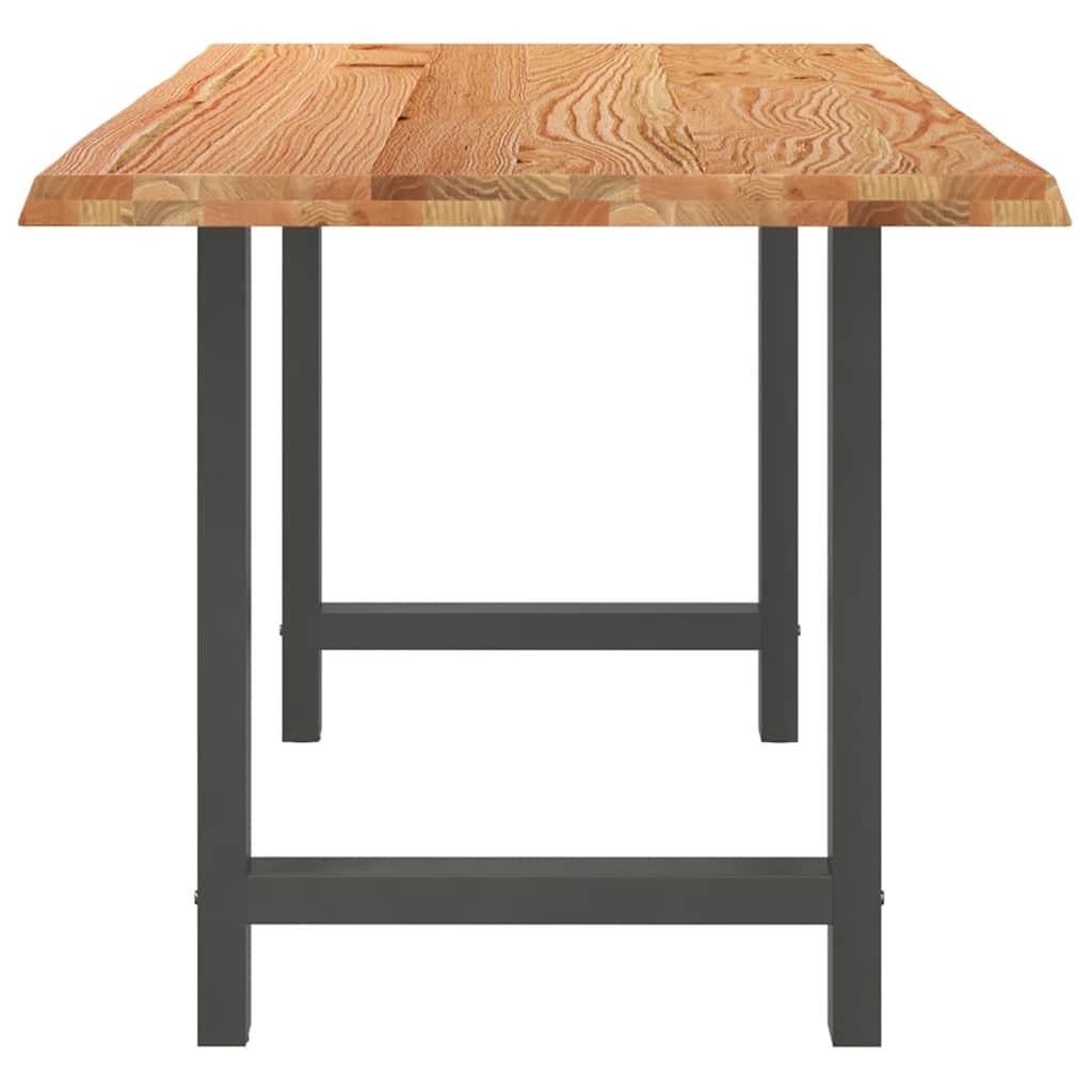 Eettafel rechthoekig 220x80x74 cm massief eikenhout lichtbruin