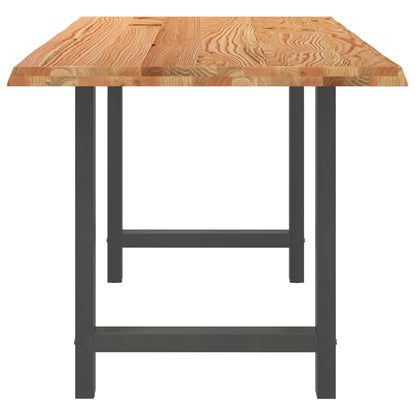 Eettafel rechthoekig 220x80x74 cm massief eikenhout lichtbruin