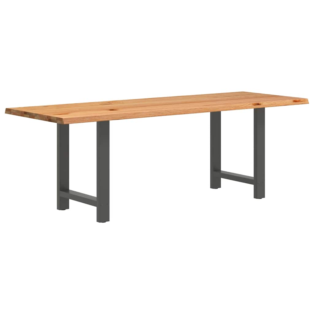 Eettafel rechthoekig 220x80x74 cm massief eikenhout lichtbruin
