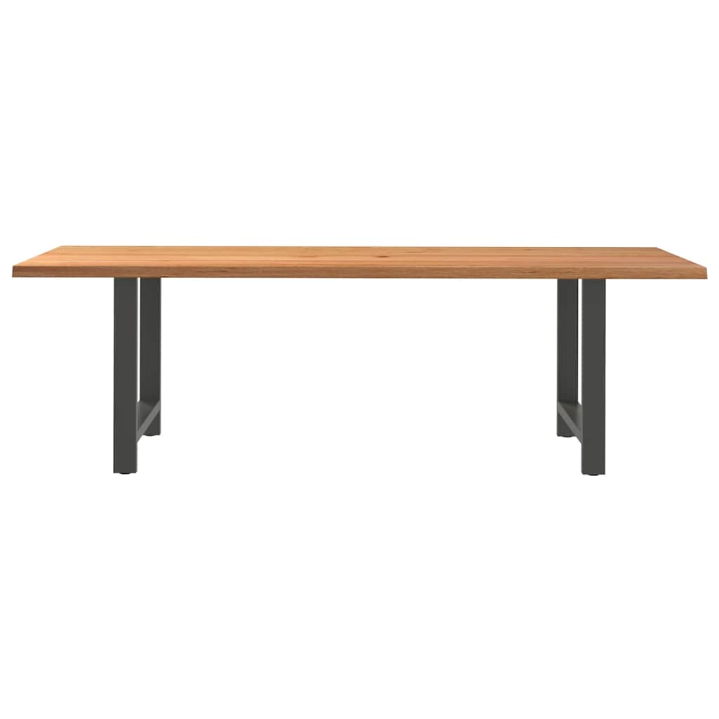 Eettafel rechthoekig 240x100x74 cm massief eikenhout lichtbruin