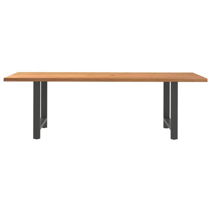 Eettafel rechthoekig 240x100x74 cm massief eikenhout lichtbruin