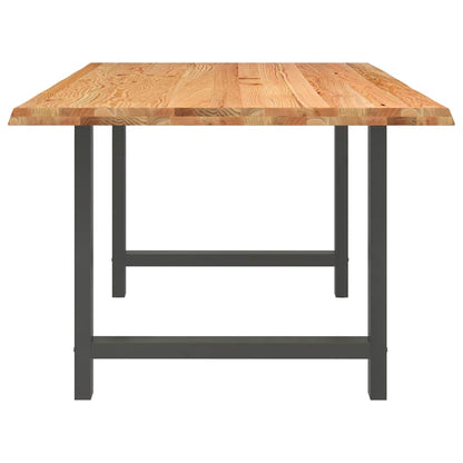 Eettafel rechthoekig 240x100x74 cm massief eikenhout lichtbruin