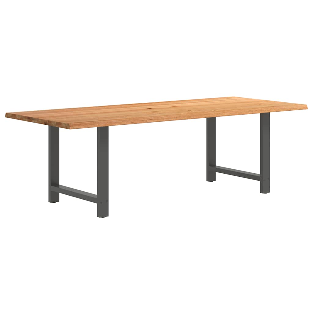 Eettafel rechthoekig 240x100x74 cm massief eikenhout lichtbruin