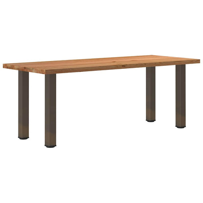 Eettafel rechthoekig 200x80x74 cm massief eikenhout lichtbruin