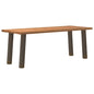 Eettafel rechthoekig 200x80x74 cm massief eikenhout lichtbruin