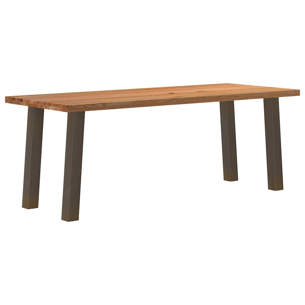 Eettafel rechthoekig 200x80x74 cm massief eikenhout lichtbruin