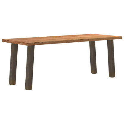 Eettafel rechthoekig 200x80x74 cm massief eikenhout lichtbruin