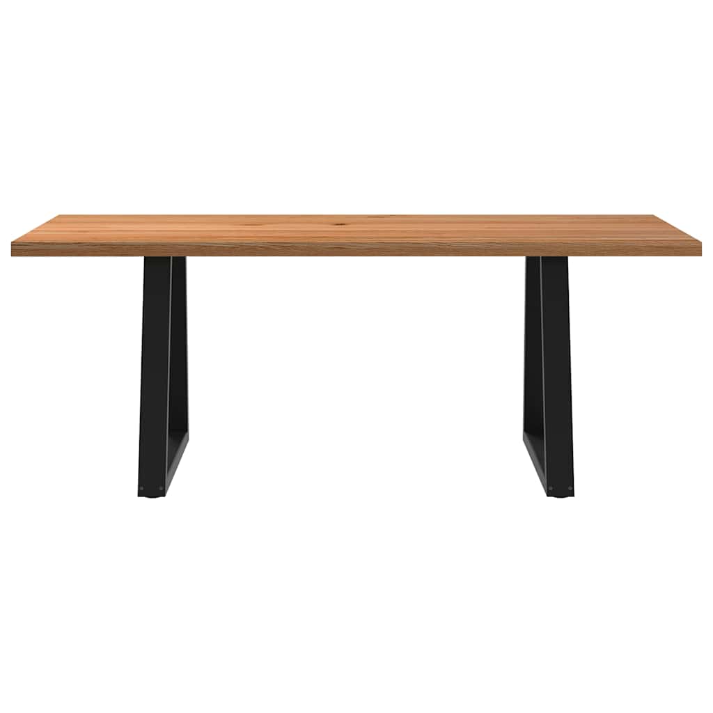 Eettafel rechthoekig 200x80x74 cm massief eikenhout lichtbruin