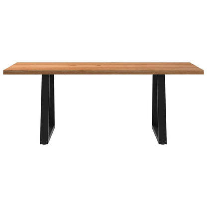 Eettafel rechthoekig 200x80x74 cm massief eikenhout lichtbruin
