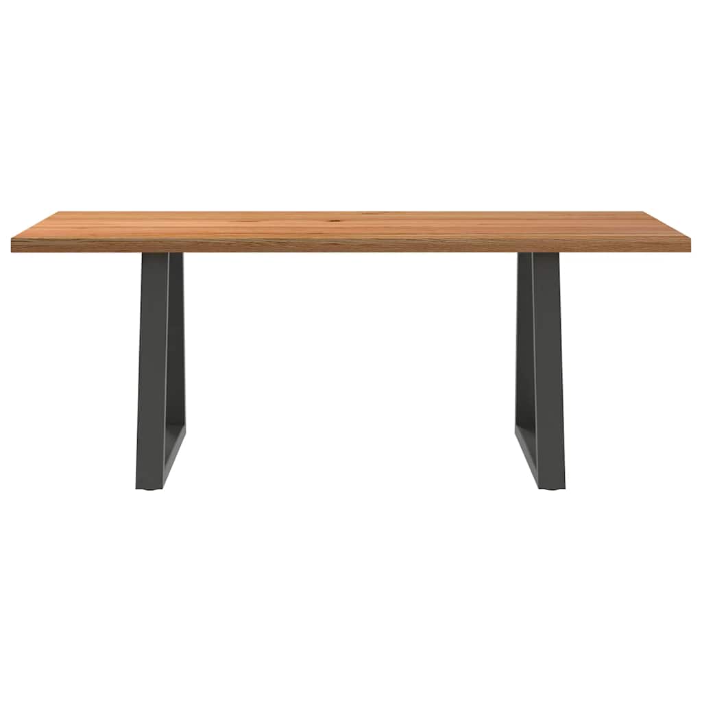 Eettafel rechthoekig 200x80x74 cm massief eikenhout lichtbruin