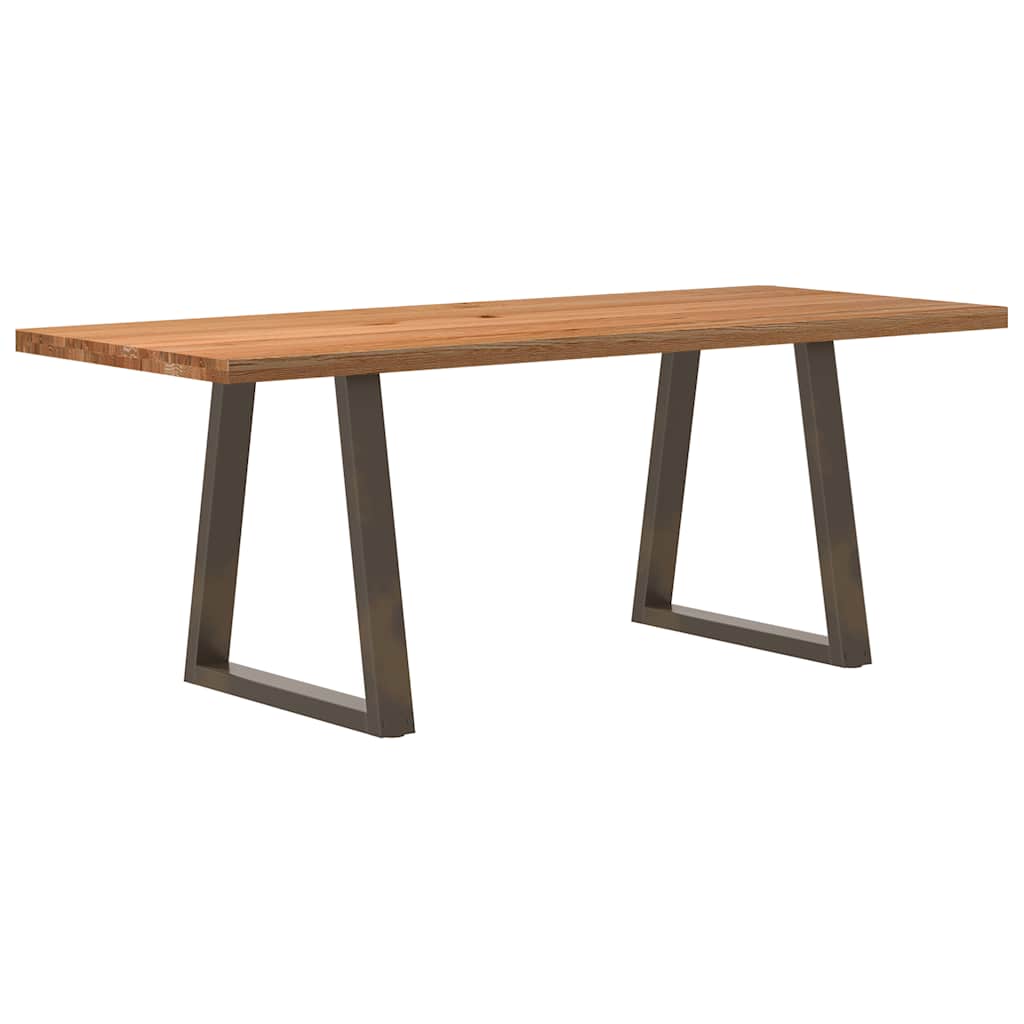 Eettafel rechthoekig 200x80x74 cm massief eikenhout lichtbruin