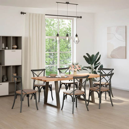 Eettafel rechthoekig 200x80x74 cm massief eikenhout lichtbruin