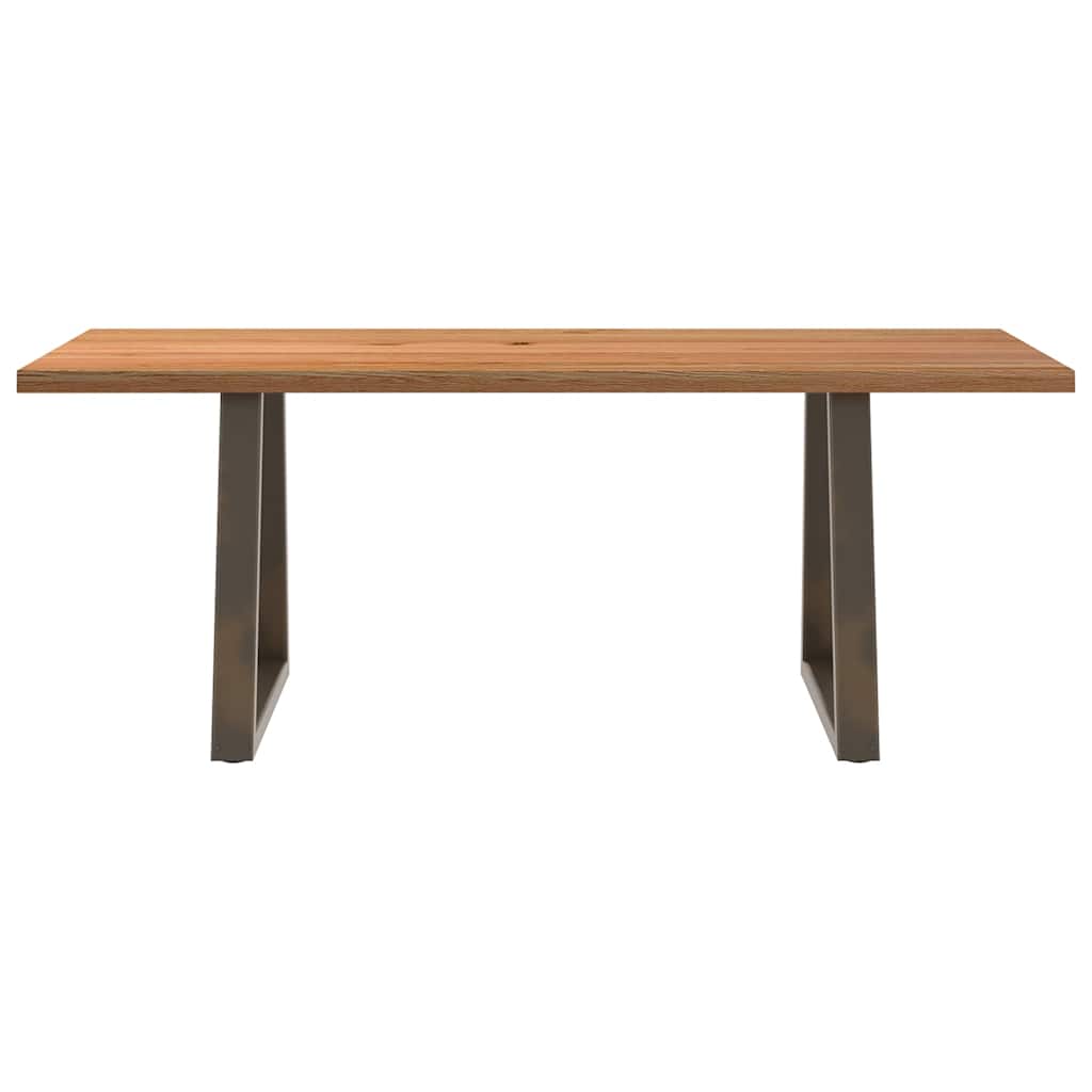 Eettafel rechthoekig 200x80x74 cm massief eikenhout lichtbruin