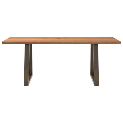 Eettafel rechthoekig 200x80x74 cm massief eikenhout lichtbruin