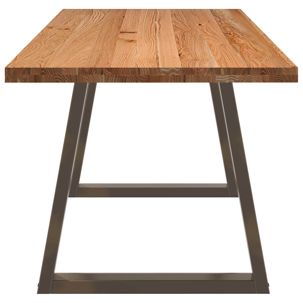 Eettafel rechthoekig 200x80x74 cm massief eikenhout lichtbruin