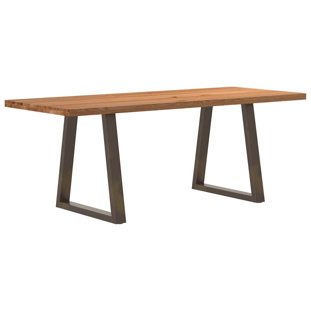 Eettafel rechthoekig 200x80x74 cm massief eikenhout lichtbruin