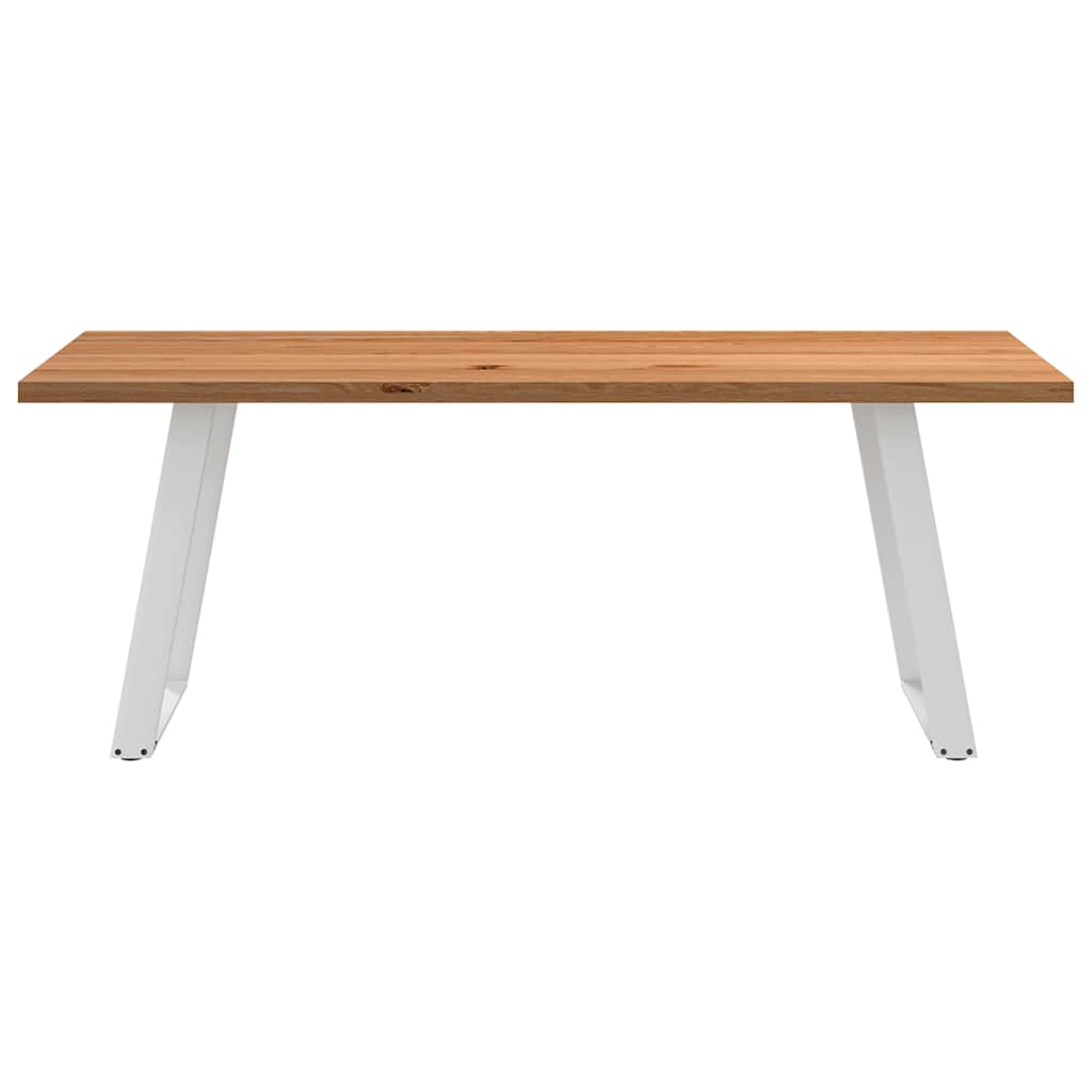Eettafel rechthoekig 200x80x74 cm massief eikenhout lichtbruin