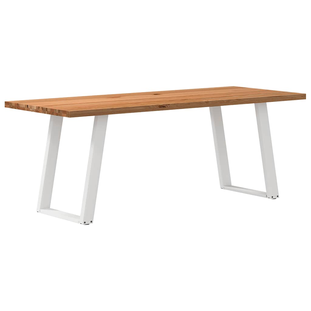 Eettafel rechthoekig 200x80x74 cm massief eikenhout lichtbruin