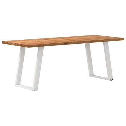 Eettafel rechthoekig 200x80x74 cm massief eikenhout lichtbruin