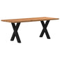 Eettafel rechthoekig 200x80x74 cm massief eikenhout lichtbruin