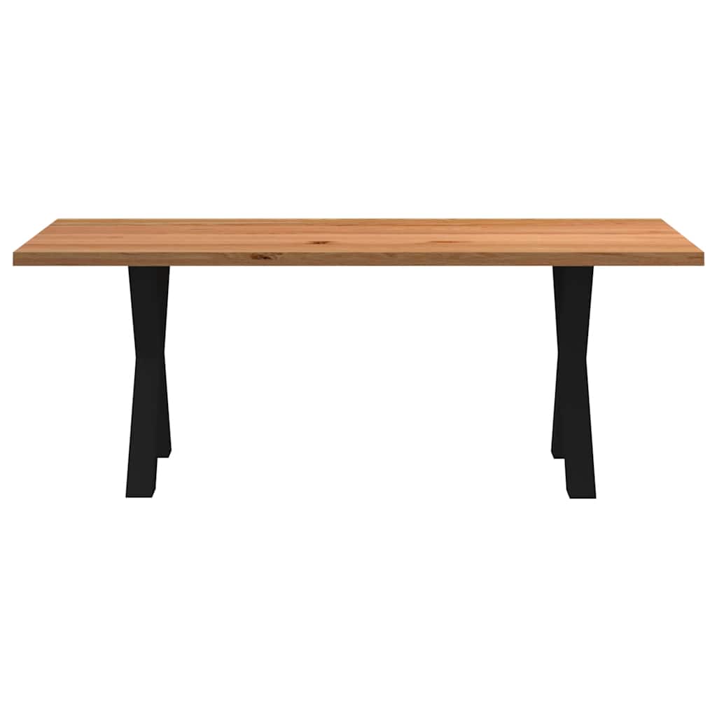 Eettafel rechthoekig 200x80x74 cm massief eikenhout lichtbruin
