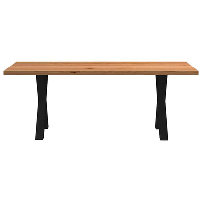 Eettafel rechthoekig 200x80x74 cm massief eikenhout lichtbruin