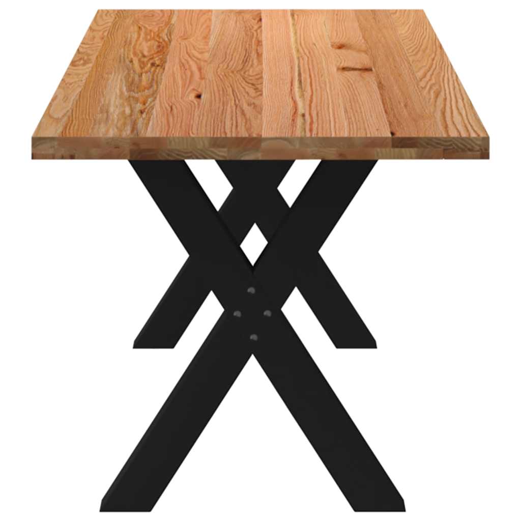 Eettafel rechthoekig 200x80x74 cm massief eikenhout lichtbruin