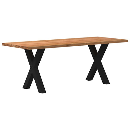 Eettafel rechthoekig 200x80x74 cm massief eikenhout lichtbruin
